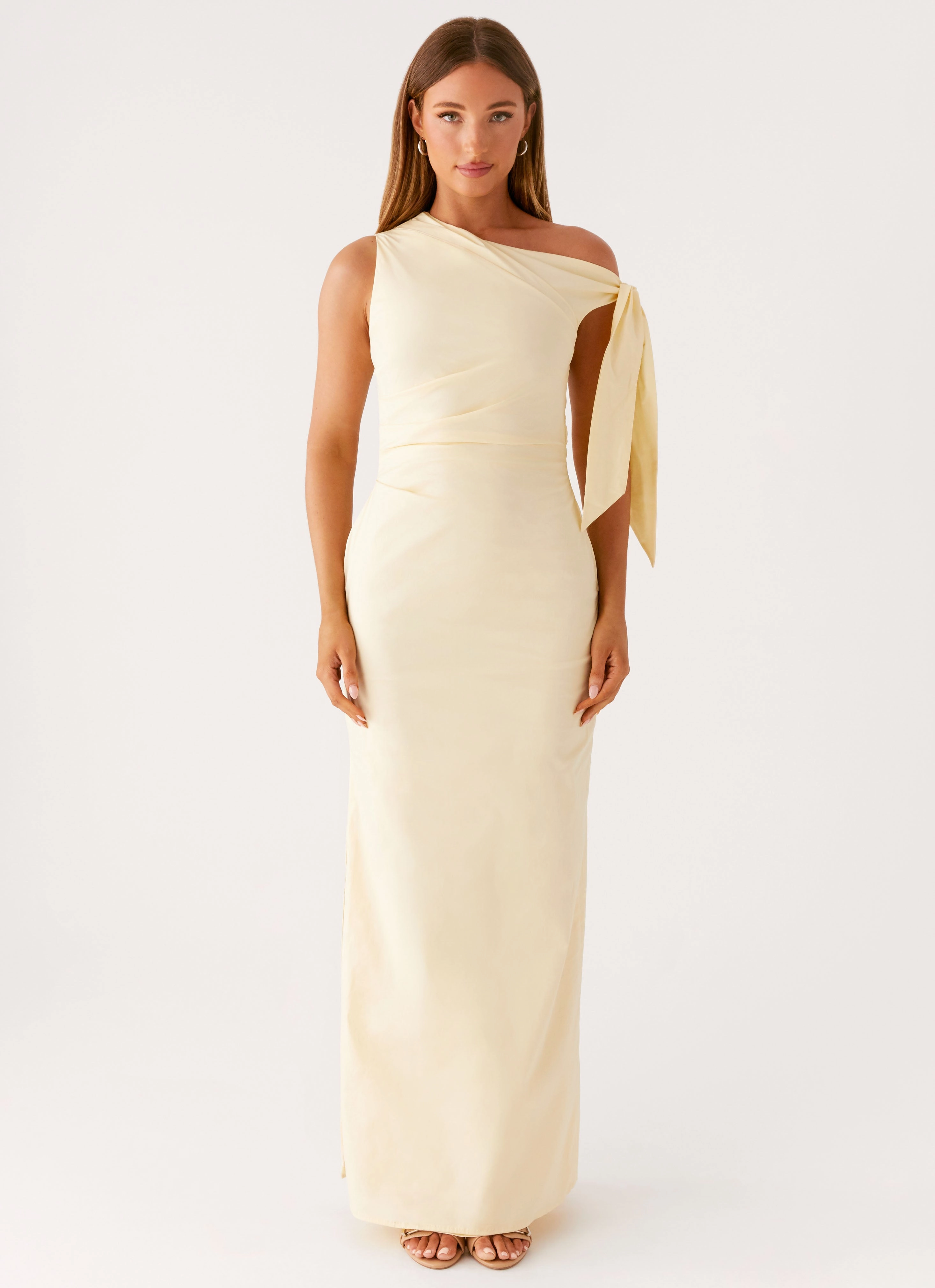 Marella Maxi Dress - Yellow Tonal-Stitching