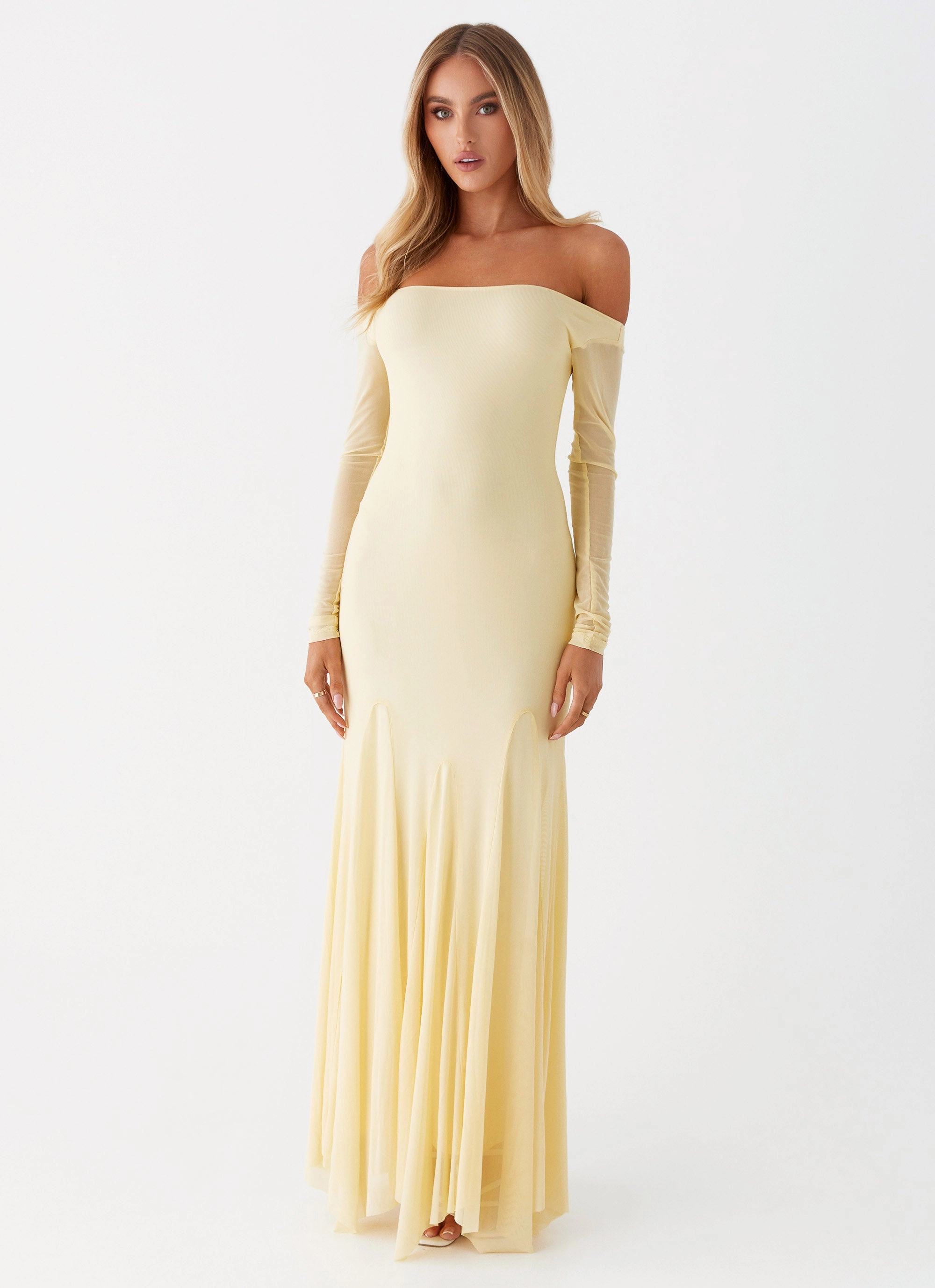 Simple Ease Modern Texture Maribel Maxi Dress - Yellow