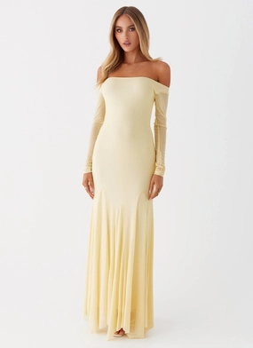 Simple Ease Modern Texture Maribel Maxi Dress - Yellow