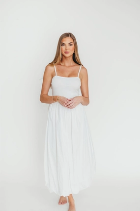 Marisol Bubble Maxi Dress in Off-White *Final-Sale* Field Fresh