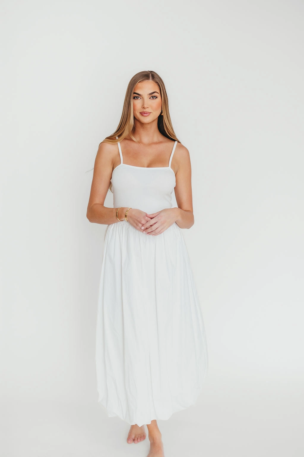 Marisol Bubble Maxi Dress in Off-White *Final-Sale* Field Fresh