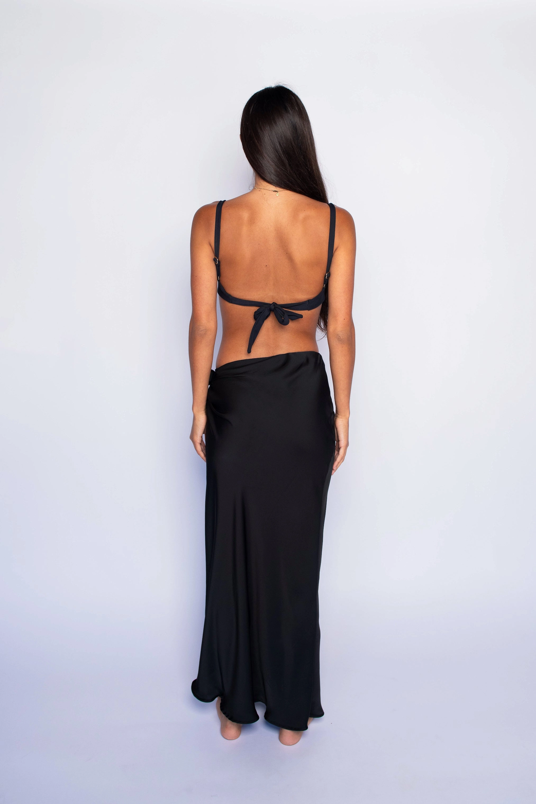 Marissa Skirt Satin - Black Relaxed Feel