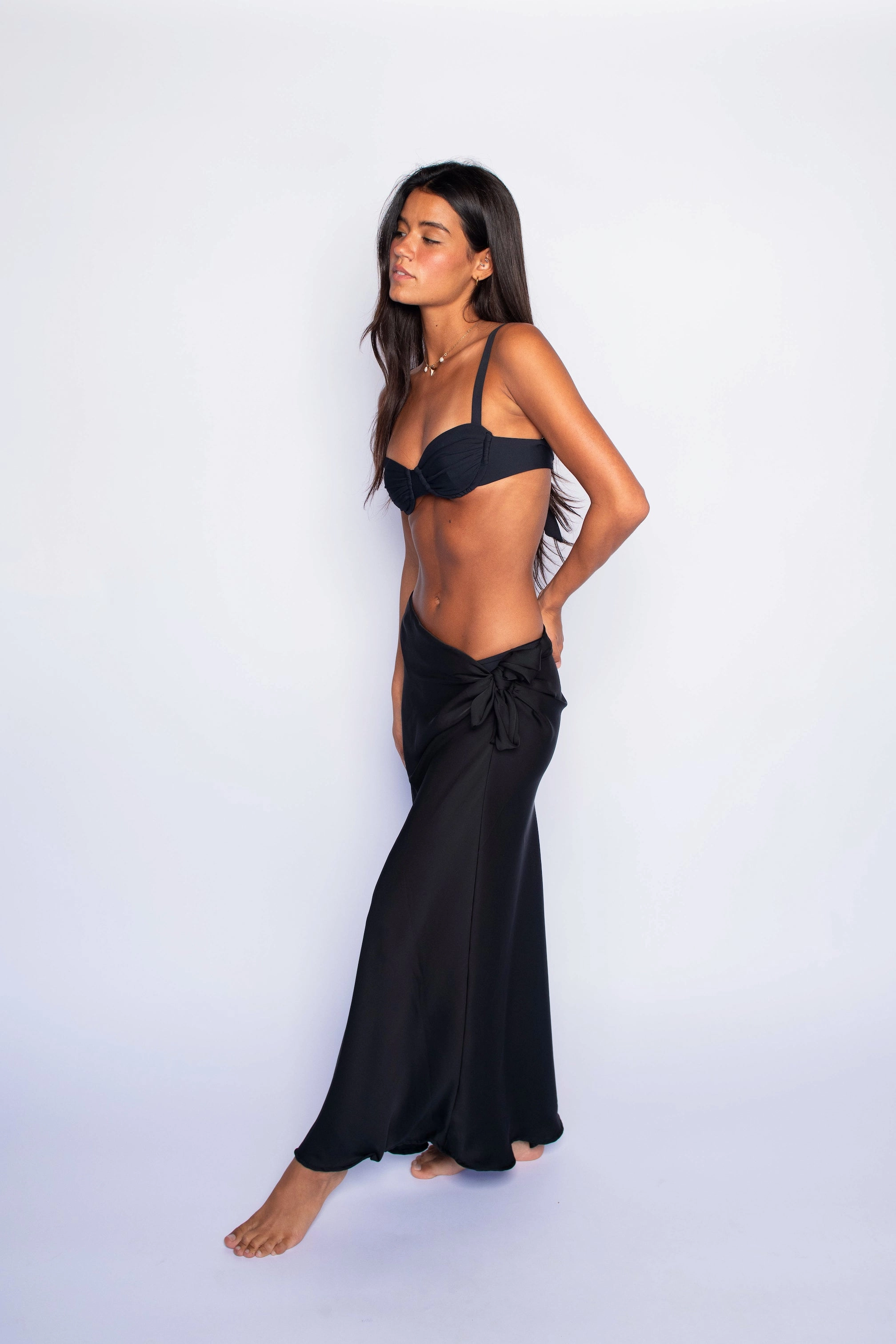 Ultra Comfort Marissa Skirt Satin - Black