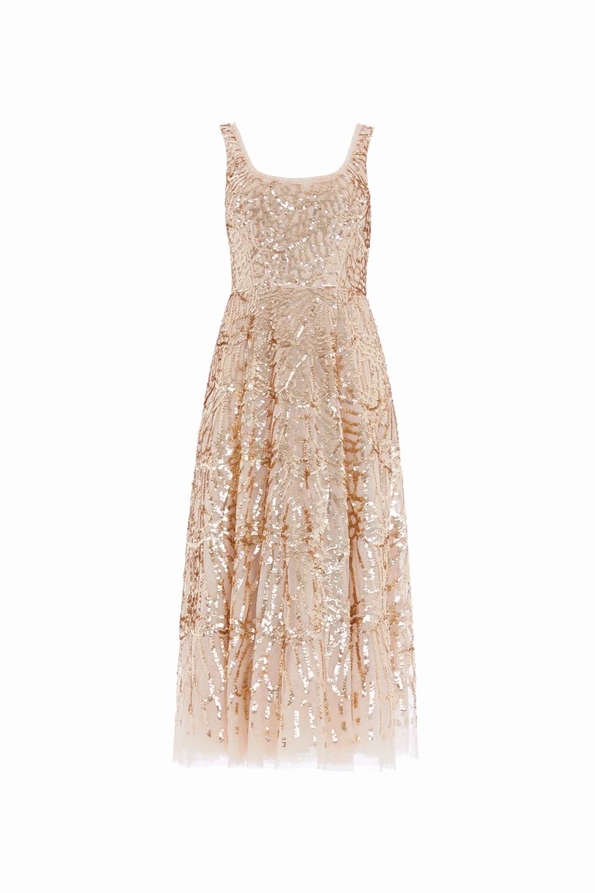 Marquet Scoop Neck Ballerina Dress Draped Layer