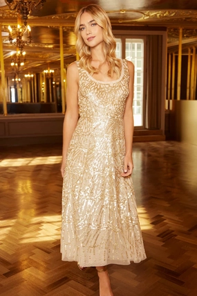 Perfect Day-to-Night Marquet Scoop Neck Ballerina Dress