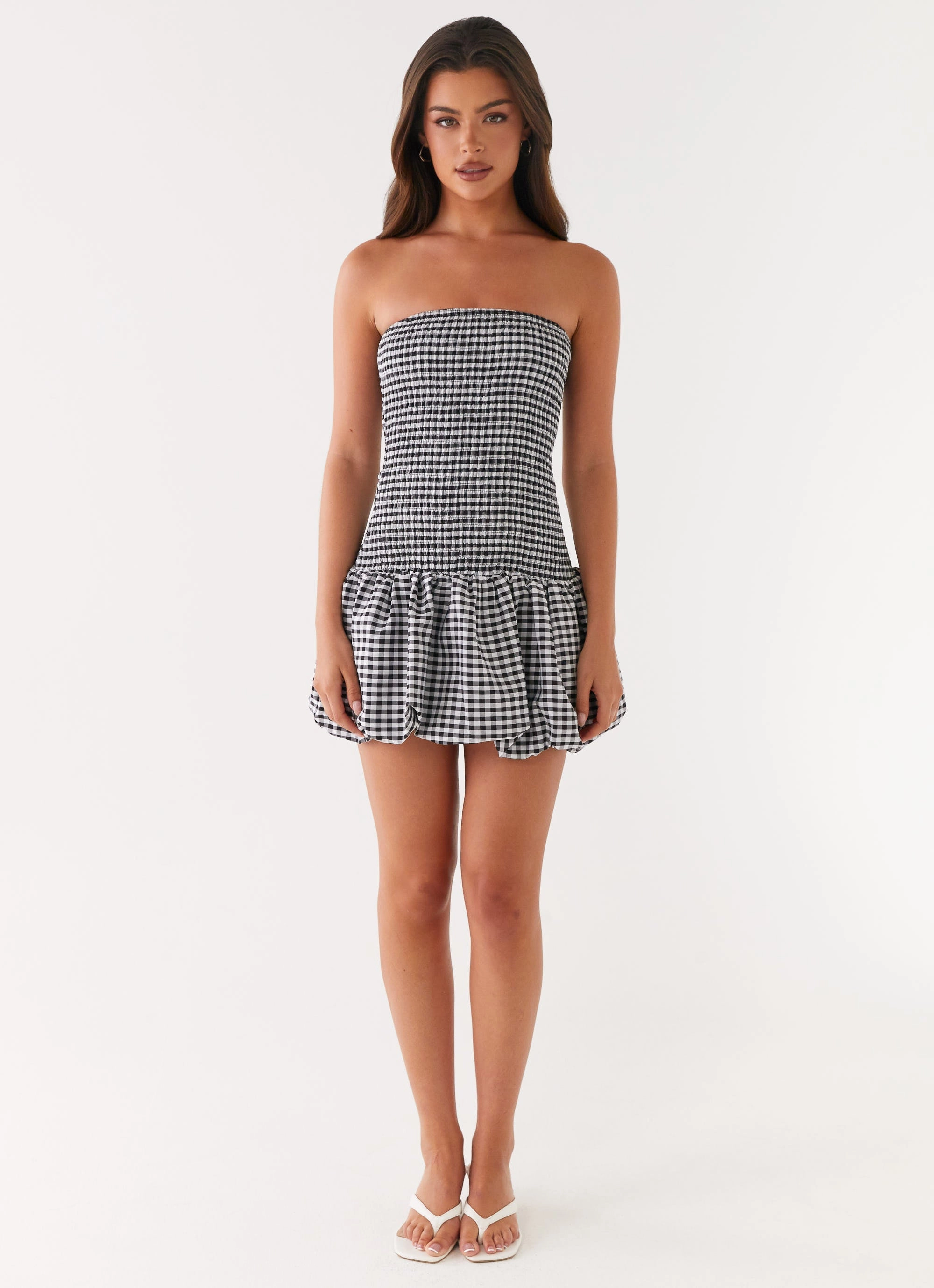 Warm Season Martell Mini Dress - Black Gingham