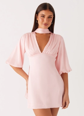 Tactile Feel Light Blend Mary Mini Dress - Pink