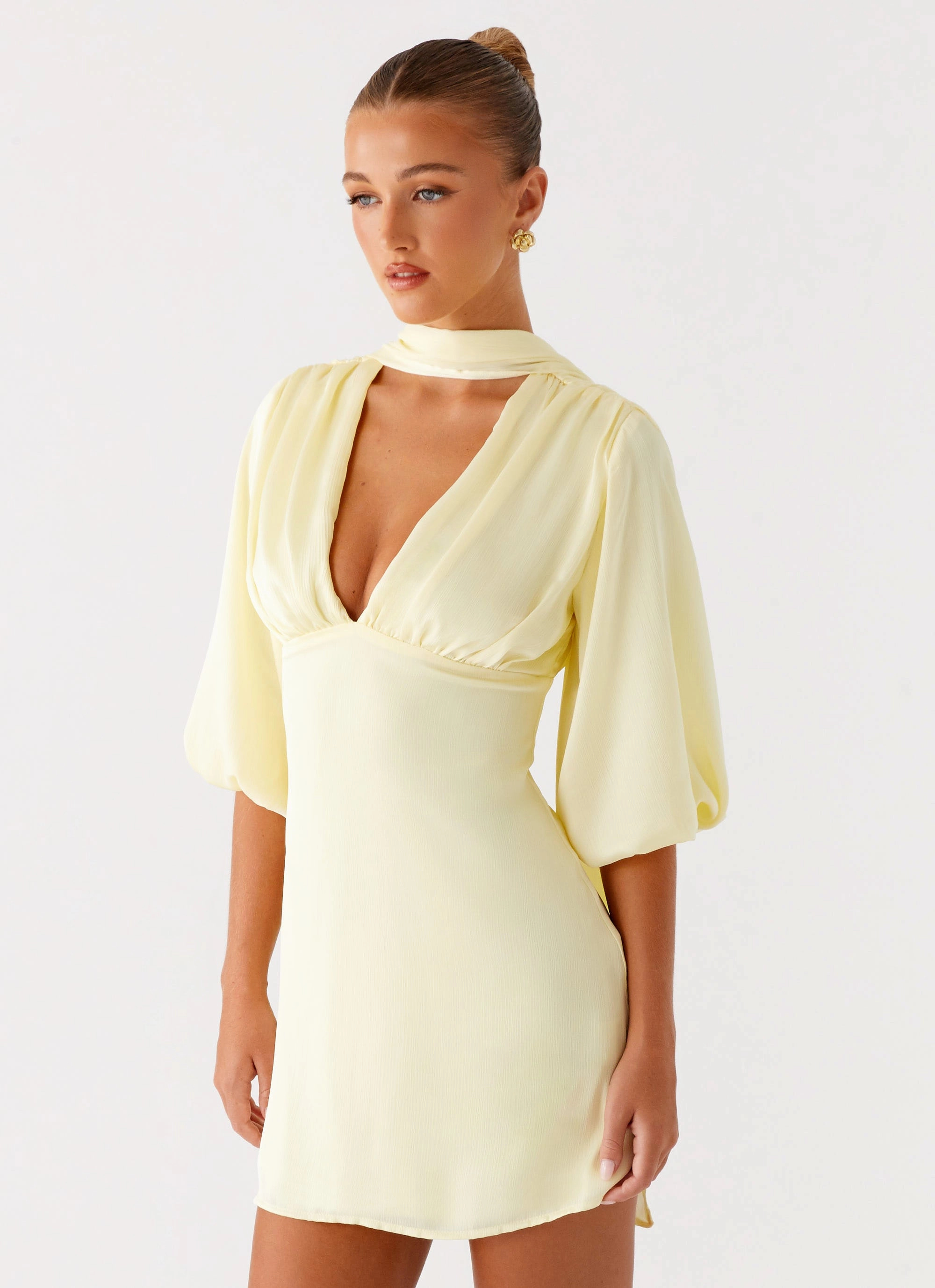 Mary Mini Dress - Yellow Flow Ready Flexible Comfort