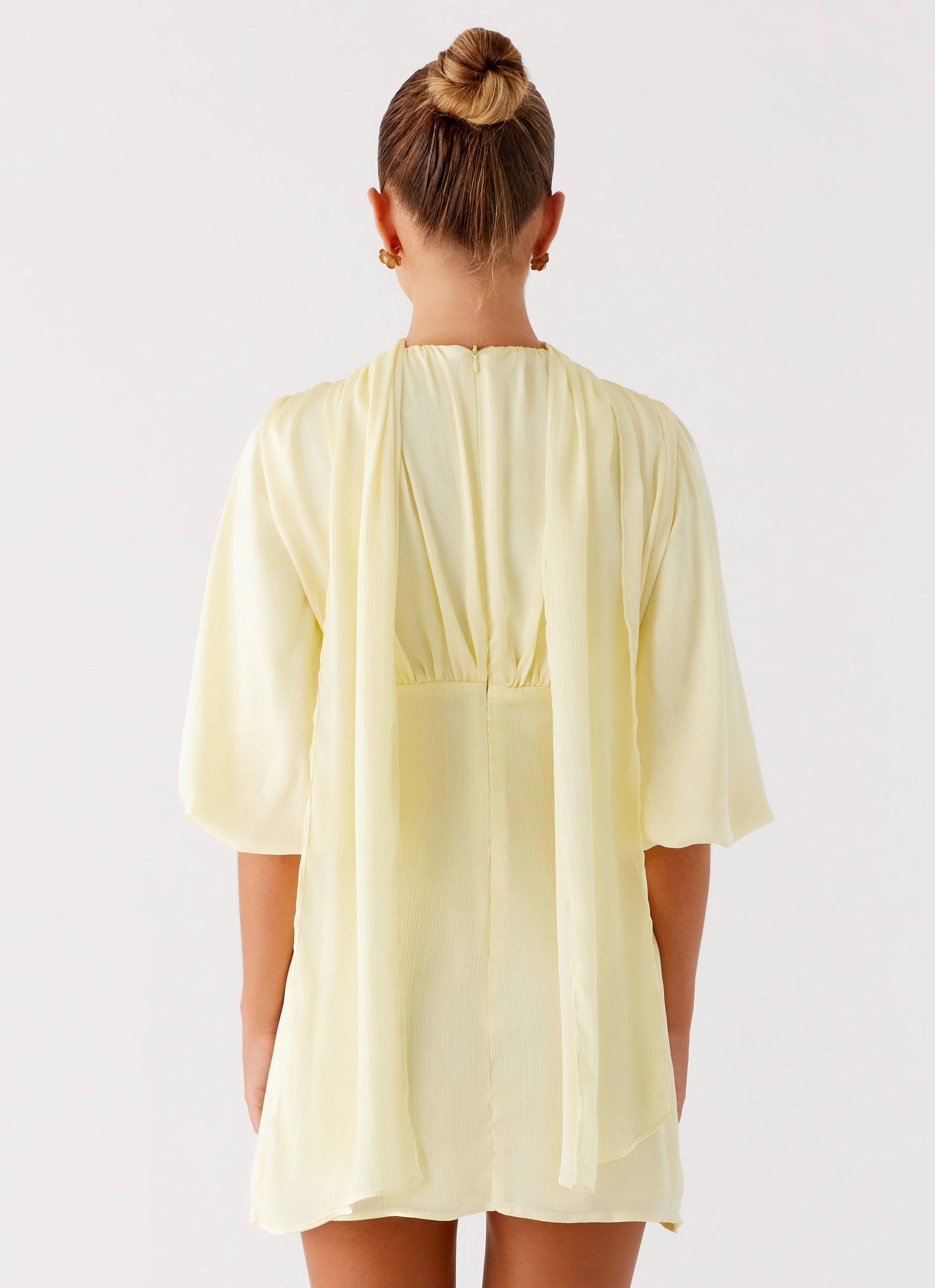 Mary Mini Dress - Yellow Minimalist Design