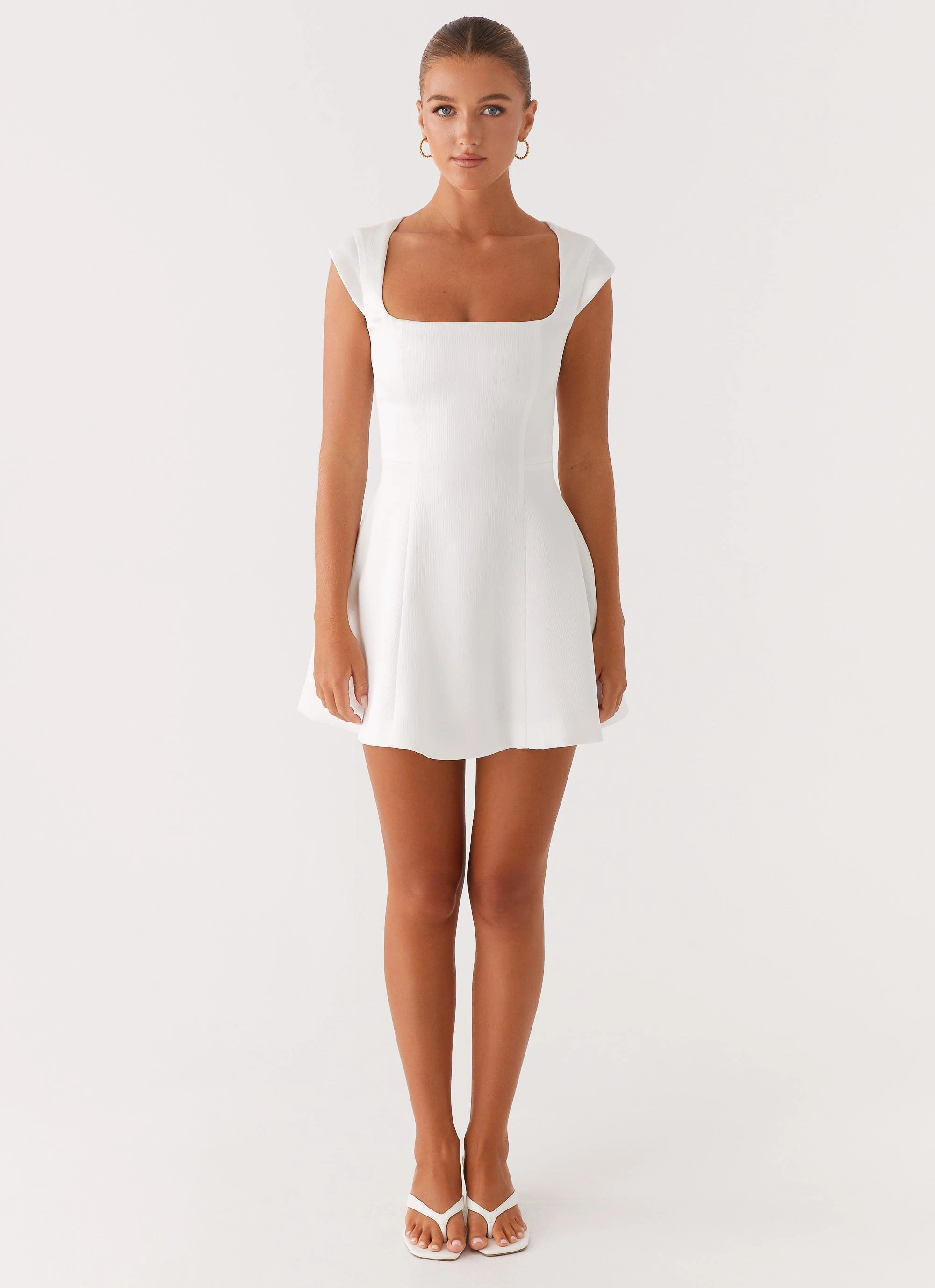 Feminine Style Maryjane Mini Dress - White