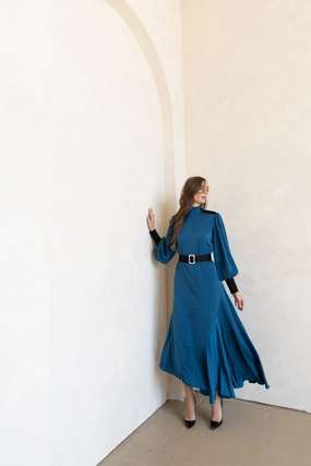 Camilla Blue Knit Cool Flattering bodycon dress