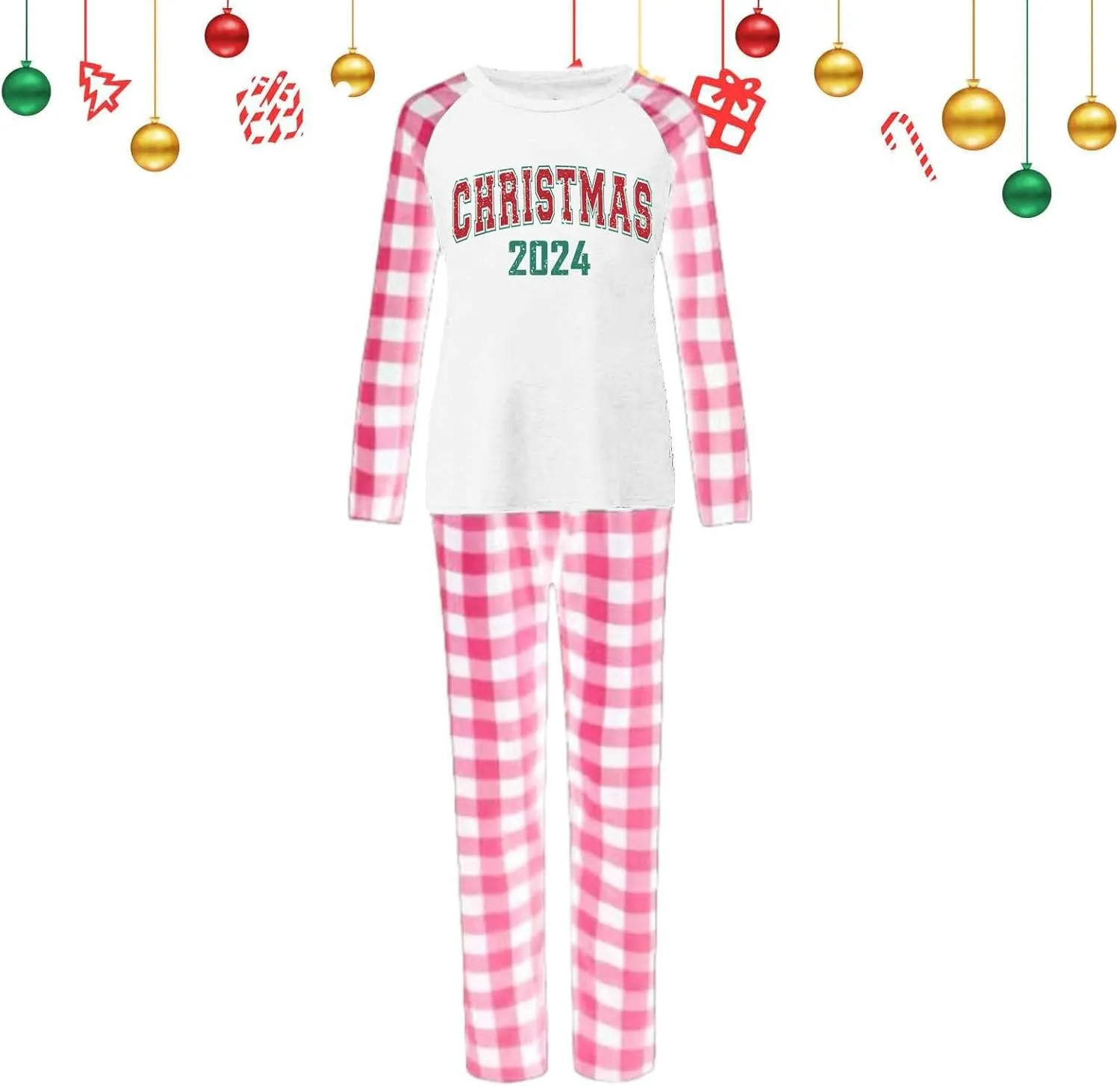 Matching Christmas Pajamas for Family Comfy Sleepwear Xmas Plaid Pjs Set Couples Women Men Holiday Nightwear Jammies