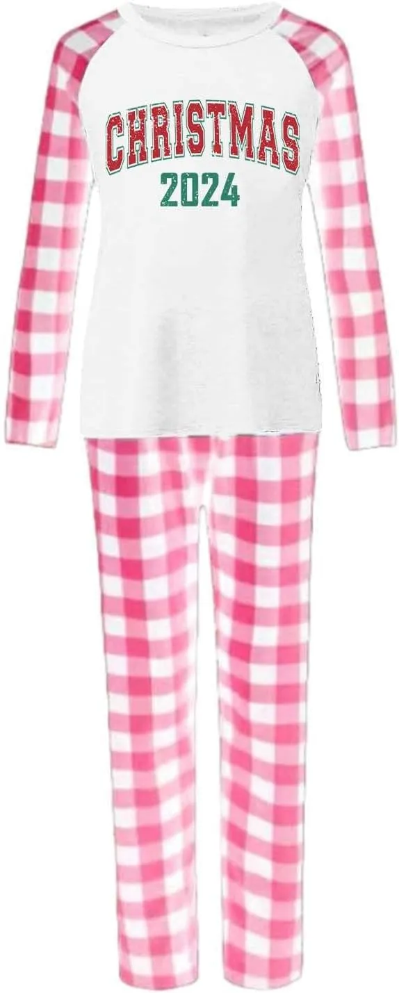 Matching Christmas Pajamas for Family Comfy Sleepwear Xmas Plaid Pjs Set Couples Women Men Holiday Nightwear Jammies