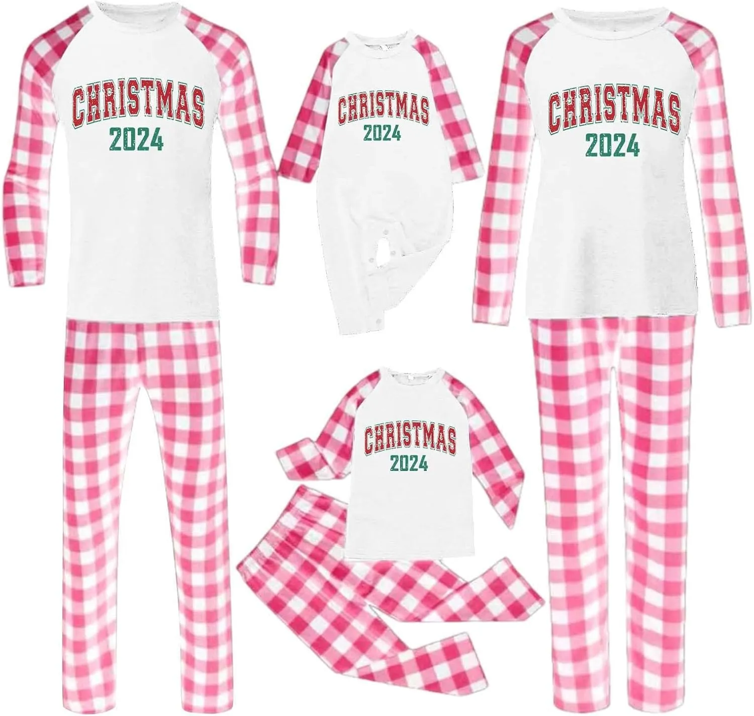 Matching Christmas Pajamas for Family Comfy Sleepwear Xmas Plaid Pjs Set Couples Women Men Holiday Nightwear Jammies