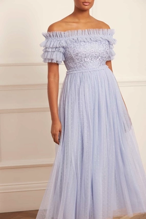 Midsummer Lace Bodice Off-Shoulder Ankle Gown spring outfit Work Vibes