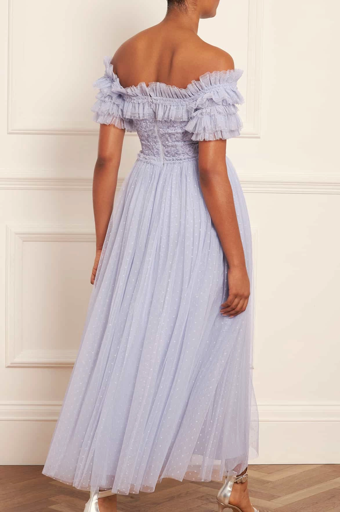 Midsummer Lace Bodice Off-Shoulder Ankle Gown Urban Cool