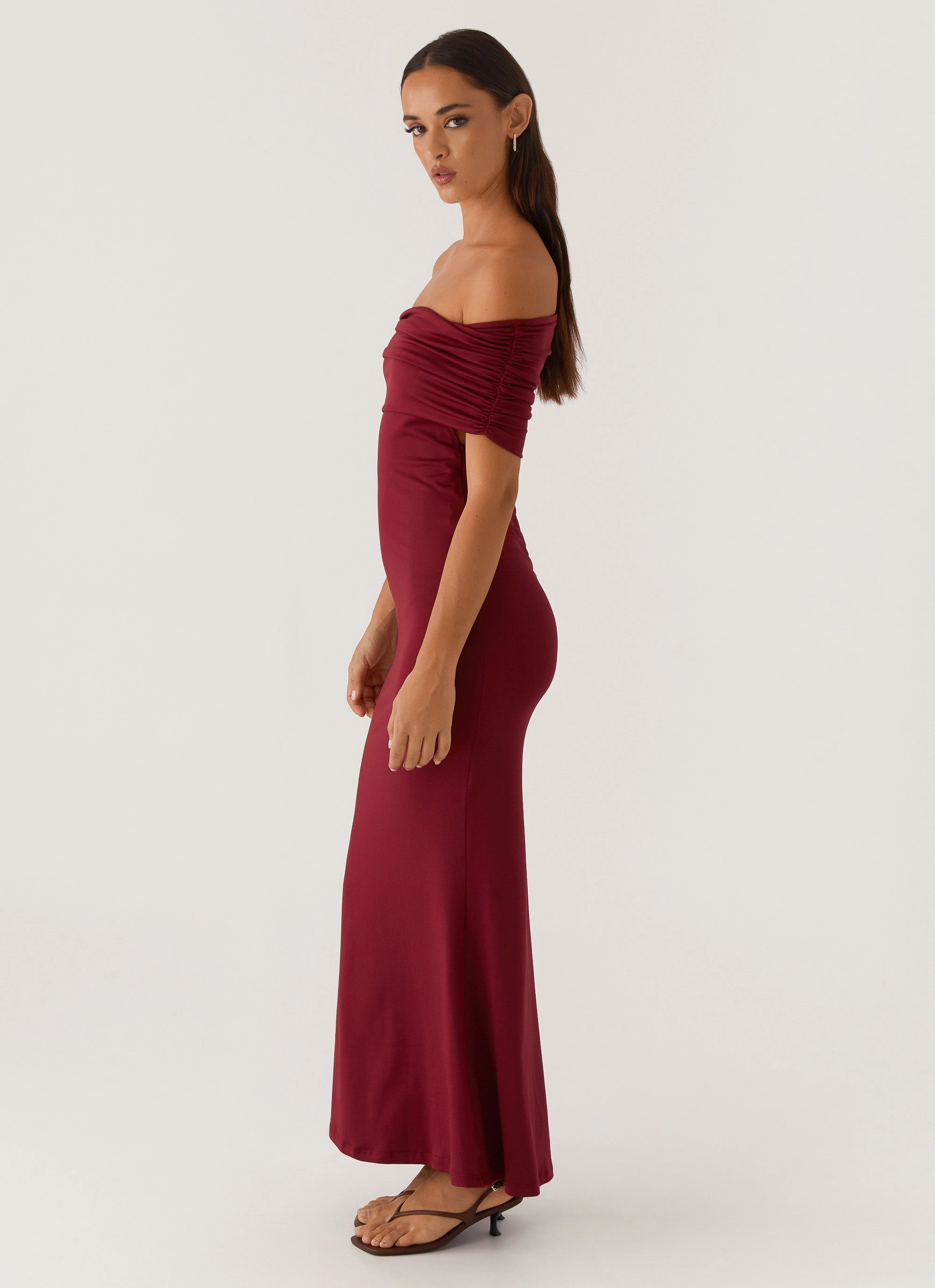 Maude Maxi Dress - Maroon Free Step