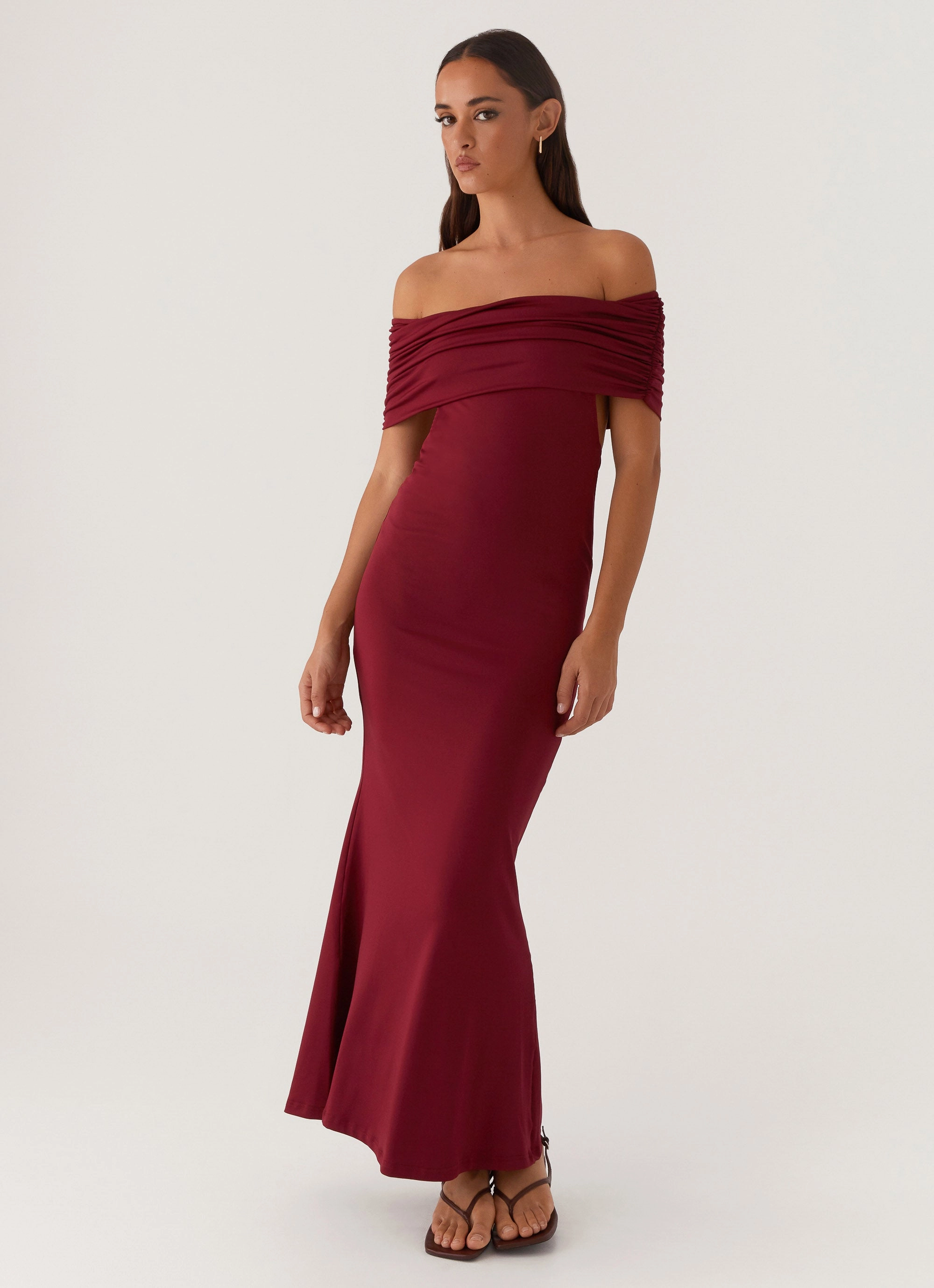 Maude Maxi Dress - Maroon Timeless Energy Balanced Light
