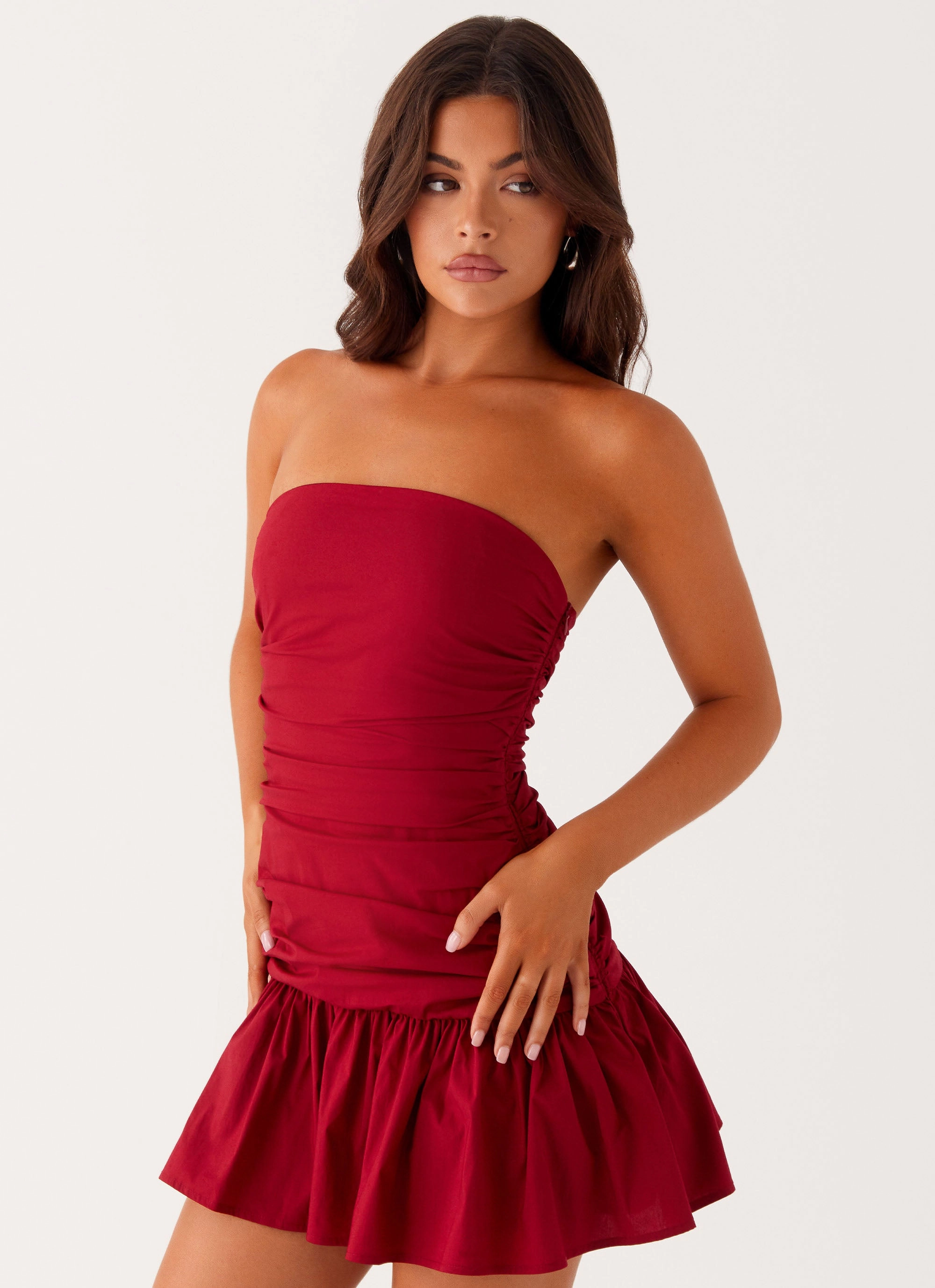 Carmel Mini Dress - Merlot Sophisticated and Relaxed