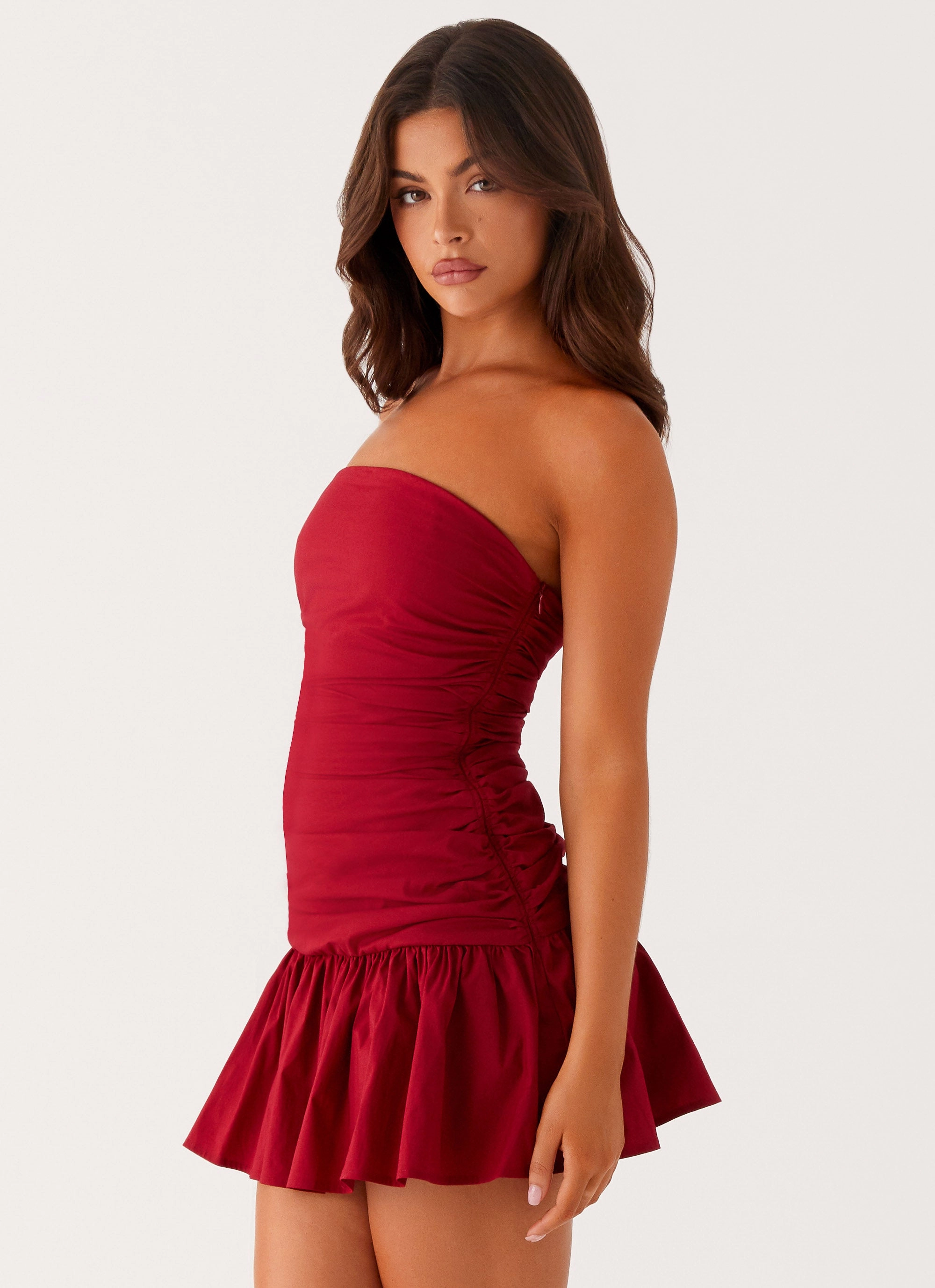 Artistic Edge Soft Structure Carmel Mini Dress - Merlot