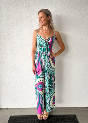 Sustainable Production Certified MAYVE PRINT SMOCKED JUMPSUIT