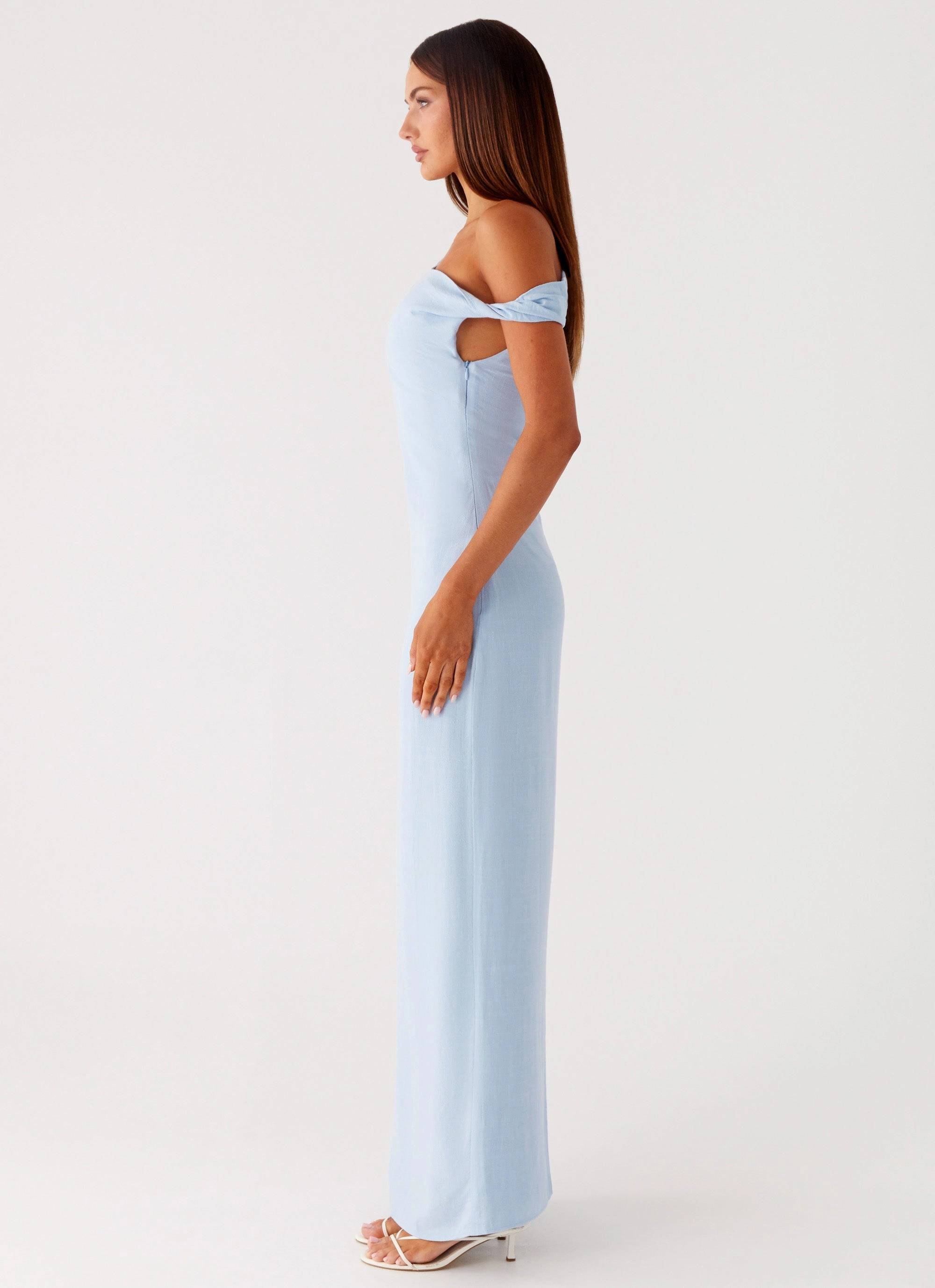 All Day Look Sleek Drape Mckenna Maxi Dress - Blue