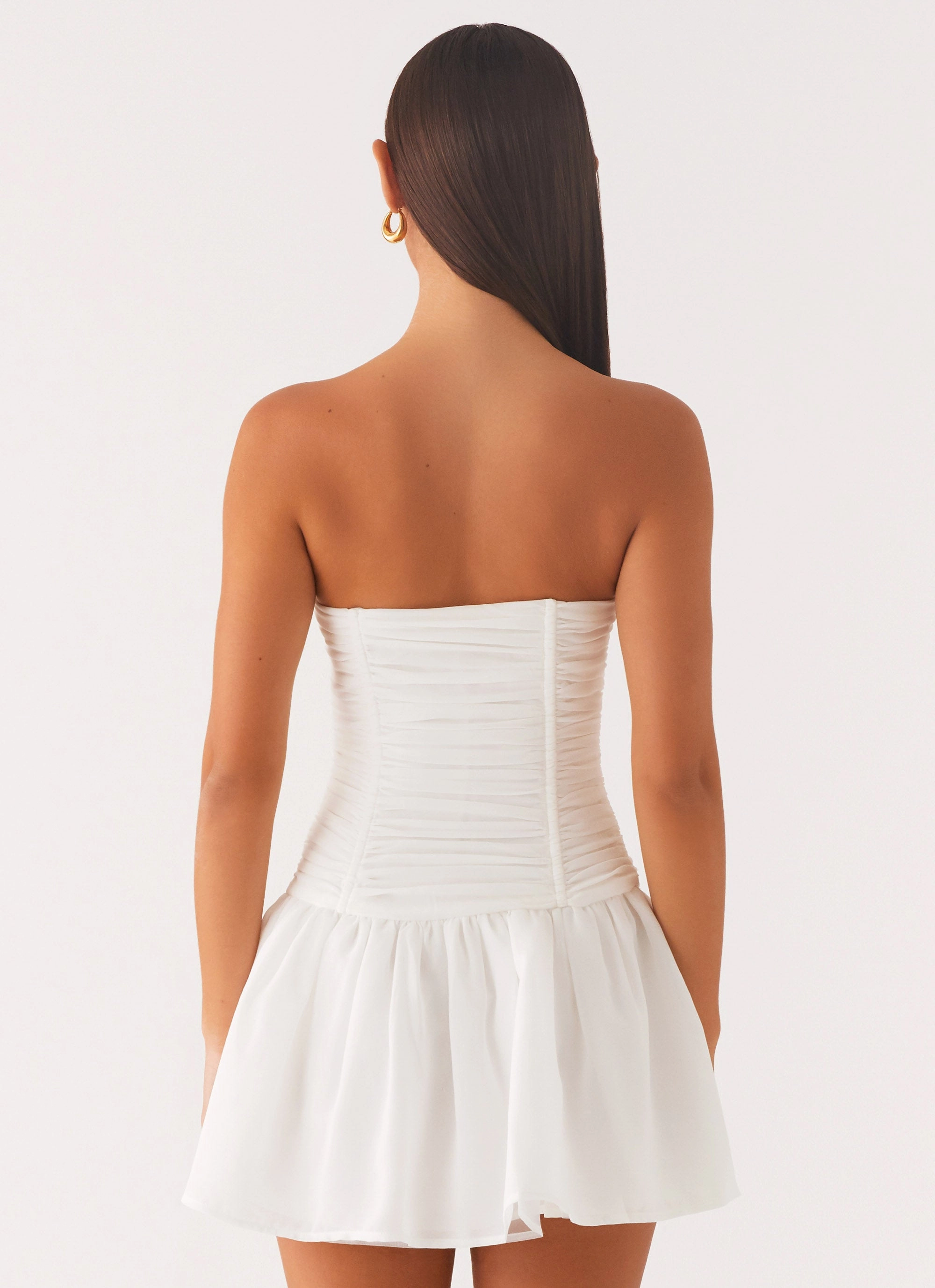 Meadow Dreams Mini Dress - White Romantic dinner wear Smart Detail