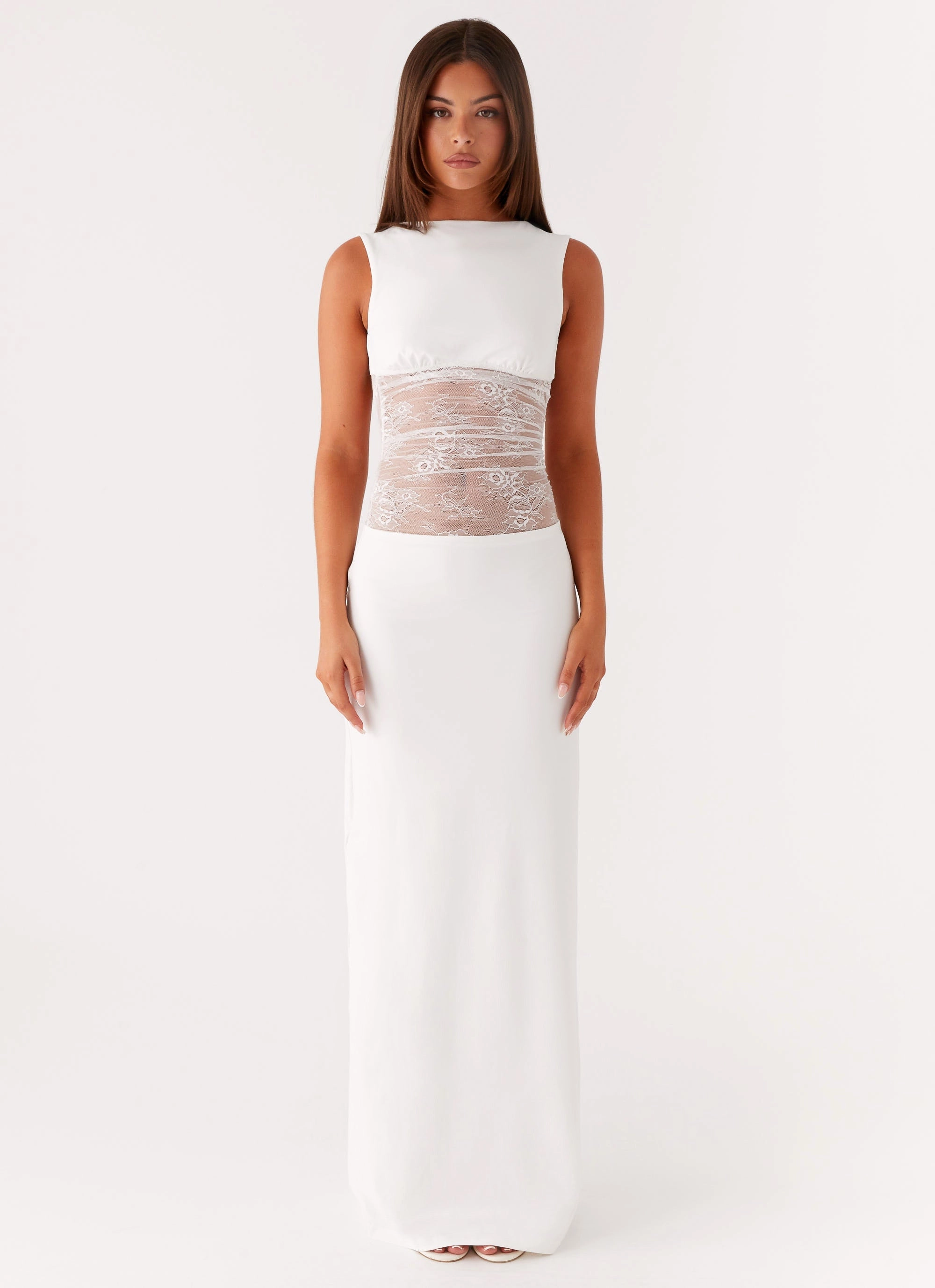 Formal Outfit Relaxed-fit Medina Lace Maxi Dress - White