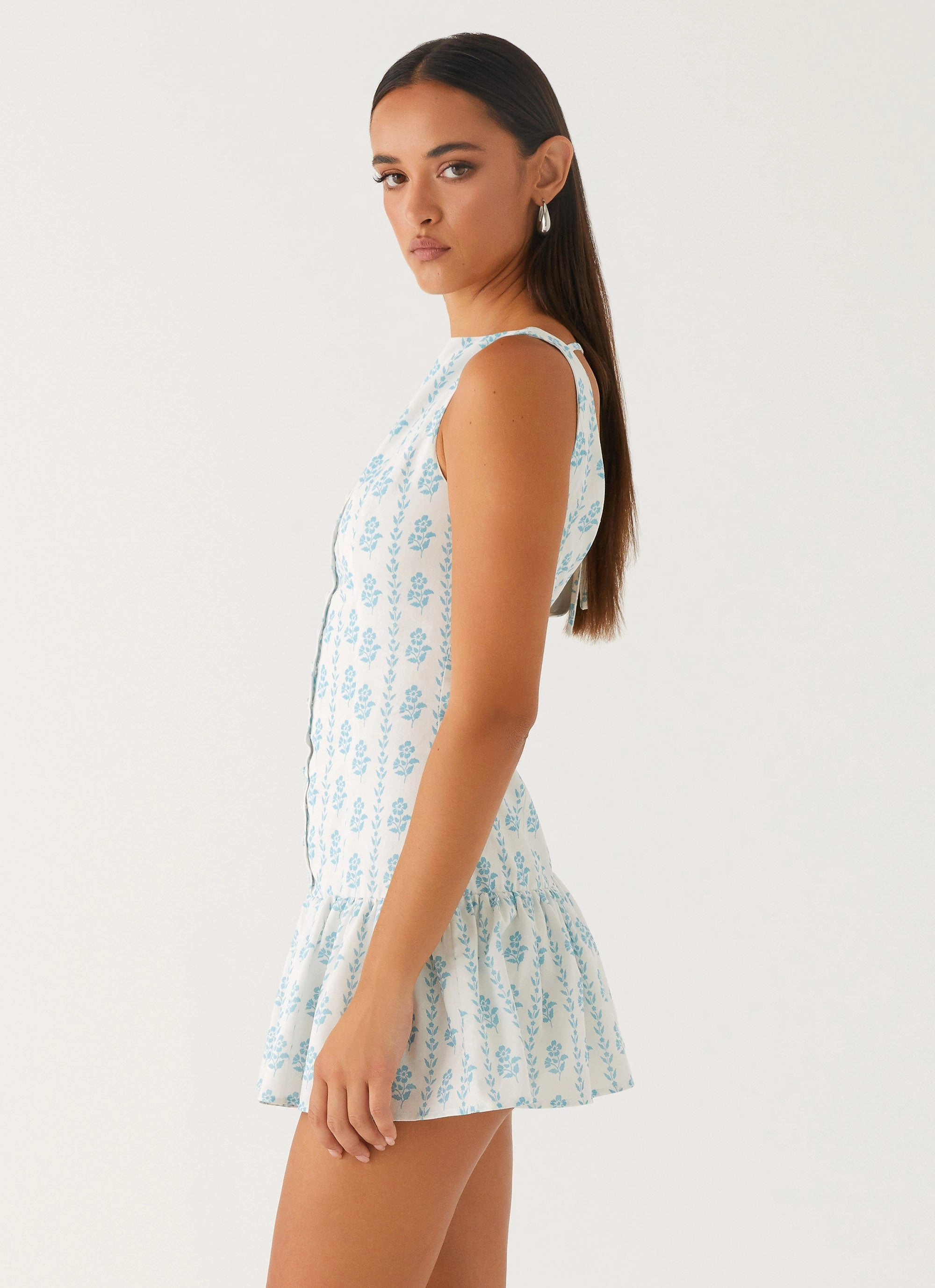 Meggie Linen Mini Dress - Sweet Daydream Print Romantic Hour Minimal Core