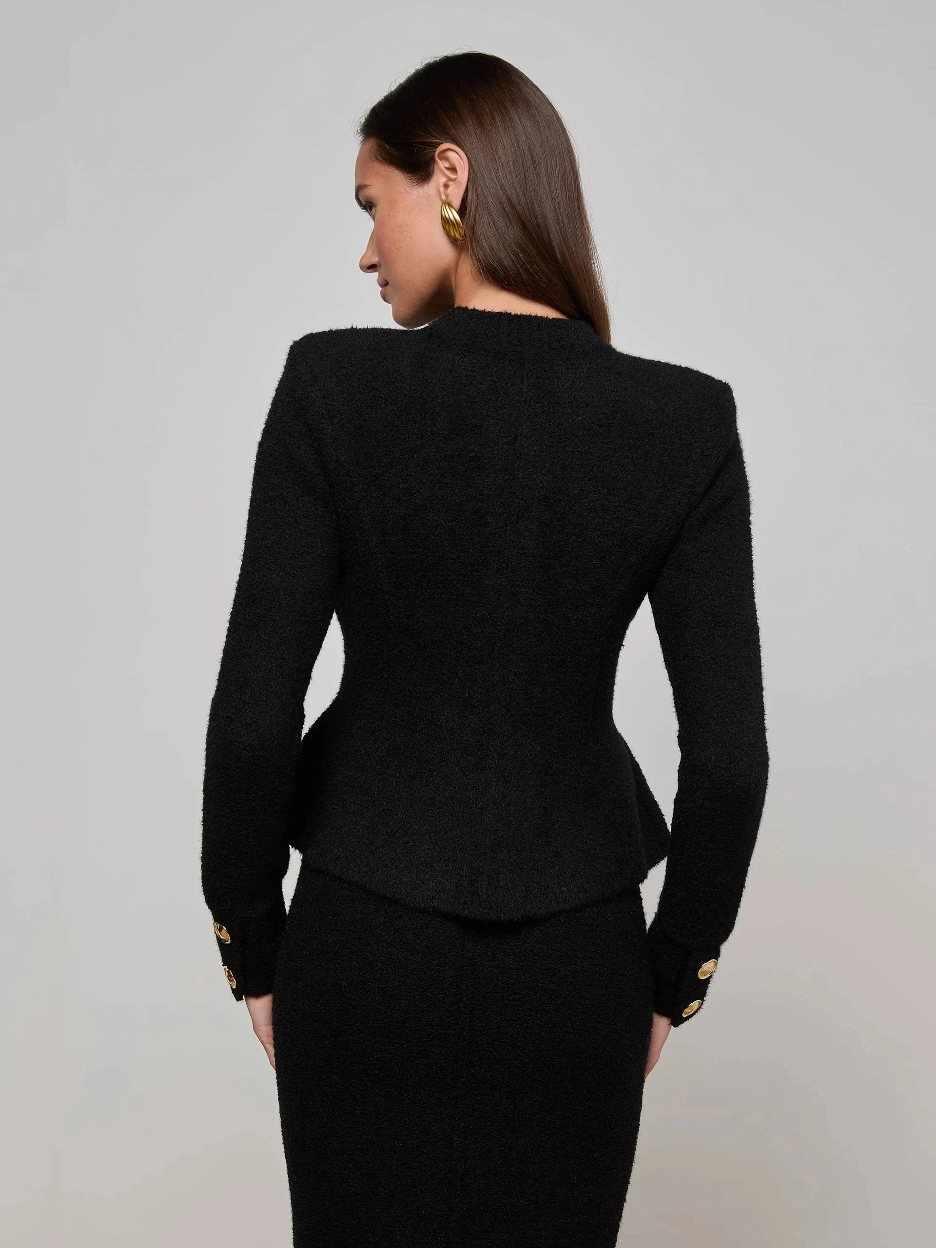 Melissa Knit Cardigan Black/Gold Ventilation Panel