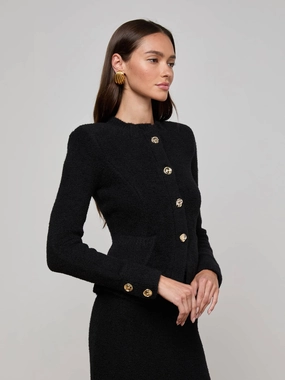 Melissa Knit Cardigan Black/Gold Basic Tank V-neck Blouse