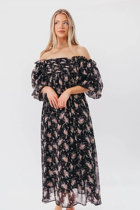 Melody Maxi Dress in Black - Bump Friendly & Inclusive Sizing (S-3XL) Nature Bloom