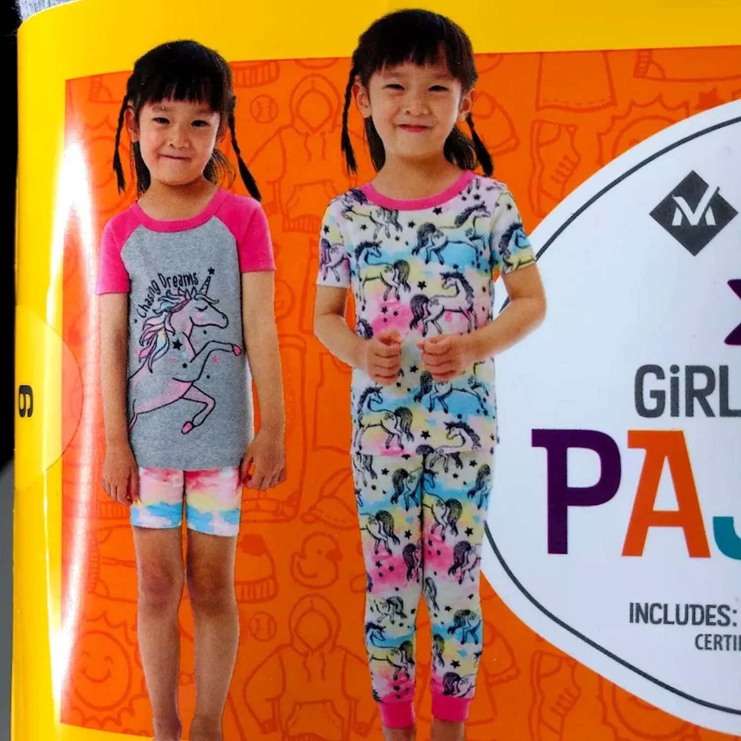 Member's Mark Girl's 4-Piece Mix-N-Match Favorite Pajamas Set Unicorn 8