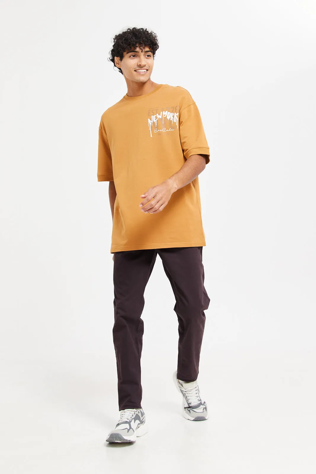 Men Mustard Lounge T-Shirt