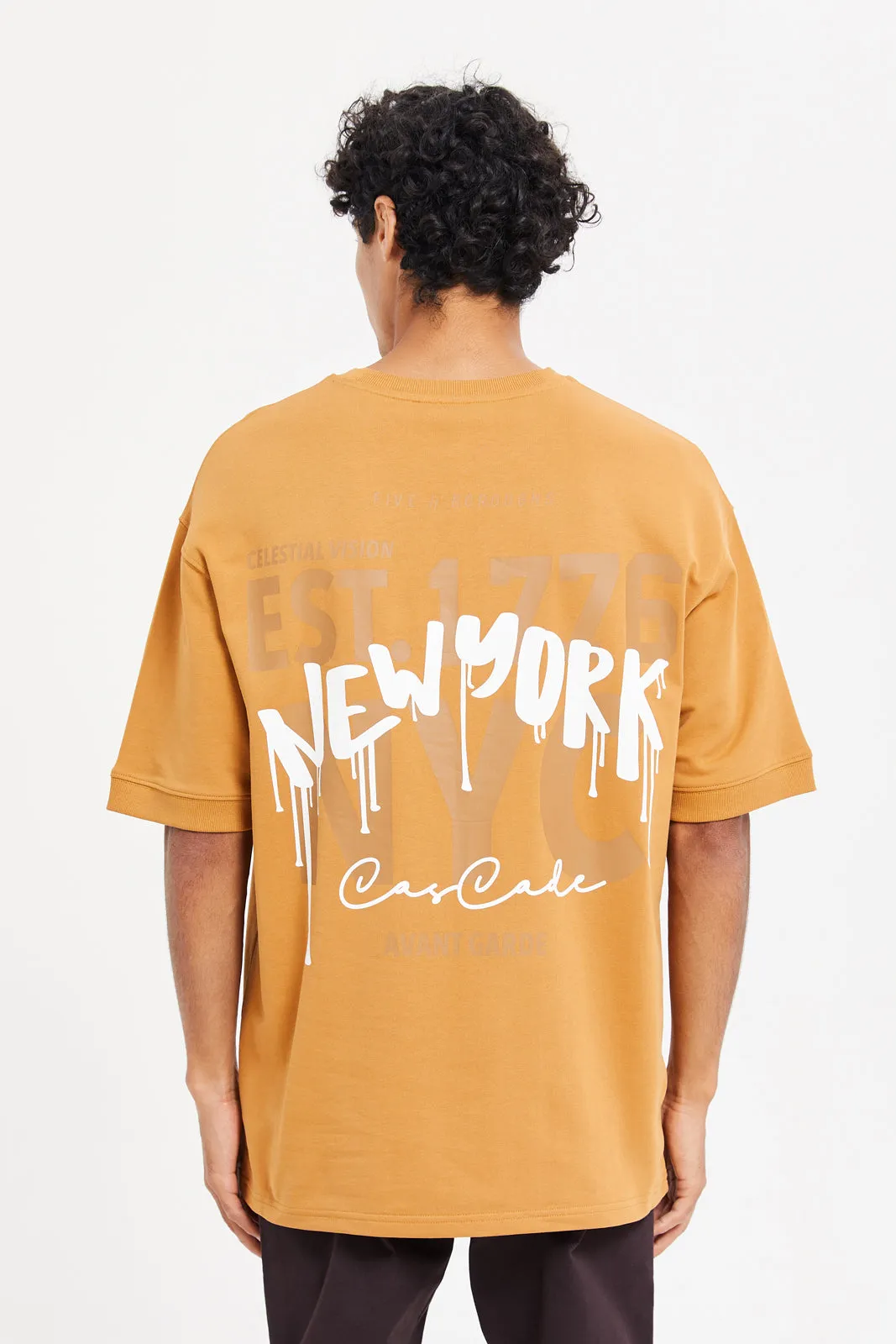 Men Mustard Lounge T-Shirt