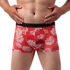 Men Underwear Mens Stretch Boxer Briefs Breathable Waistband Hip Brief