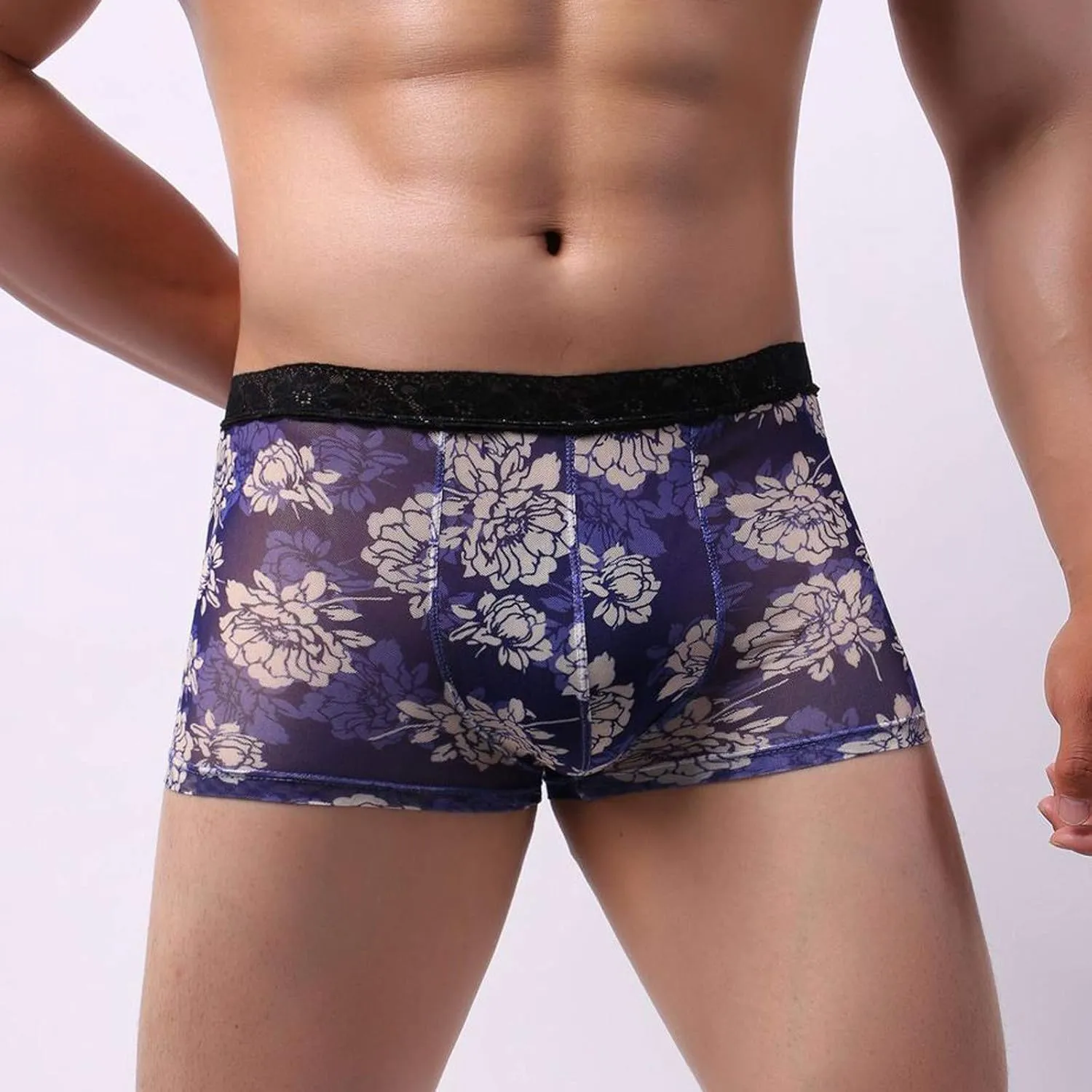 Men Underwear Mens Stretch Boxer Briefs Breathable Waistband Hip Brief