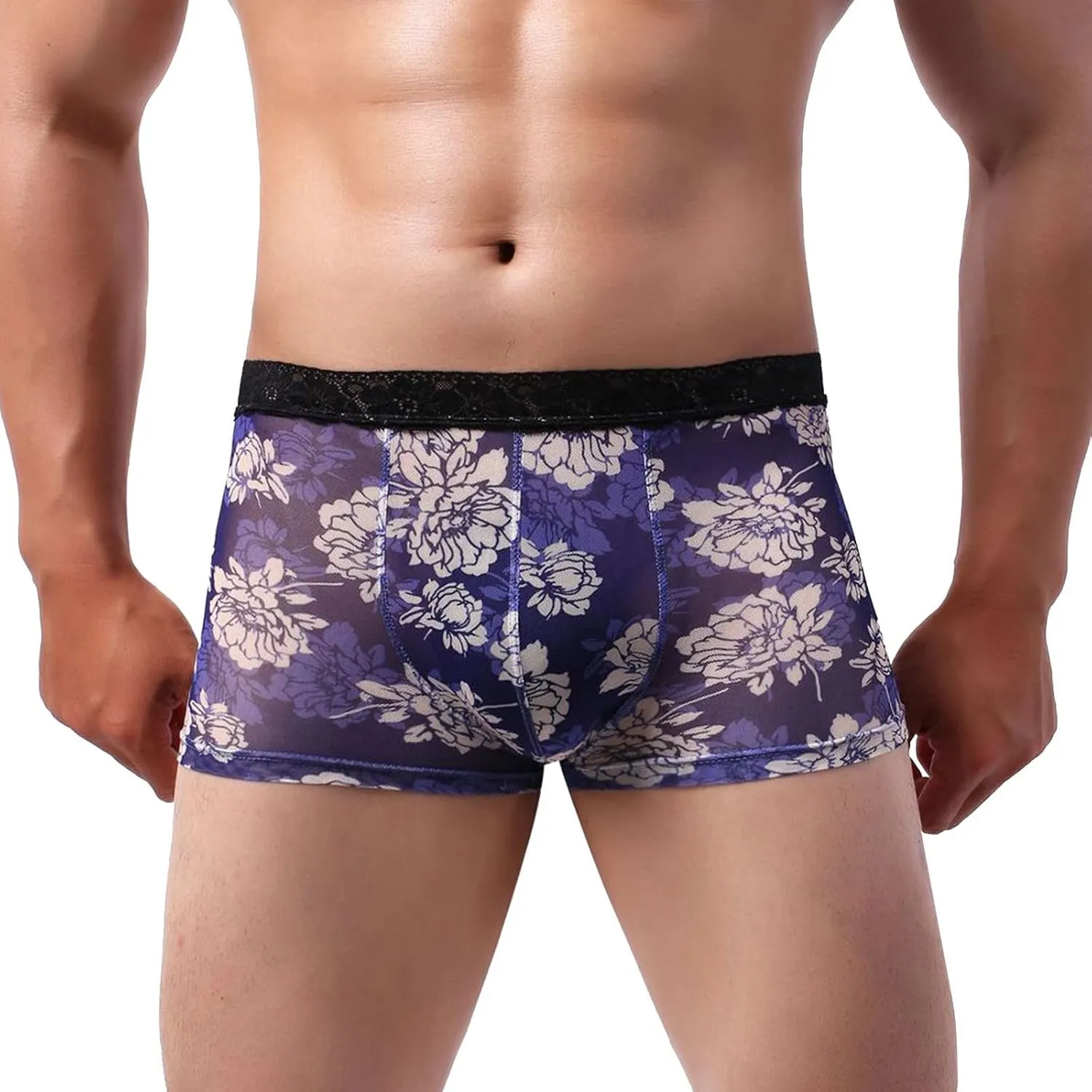 Men Underwear Mens Stretch Boxer Briefs Breathable Waistband Hip Brief