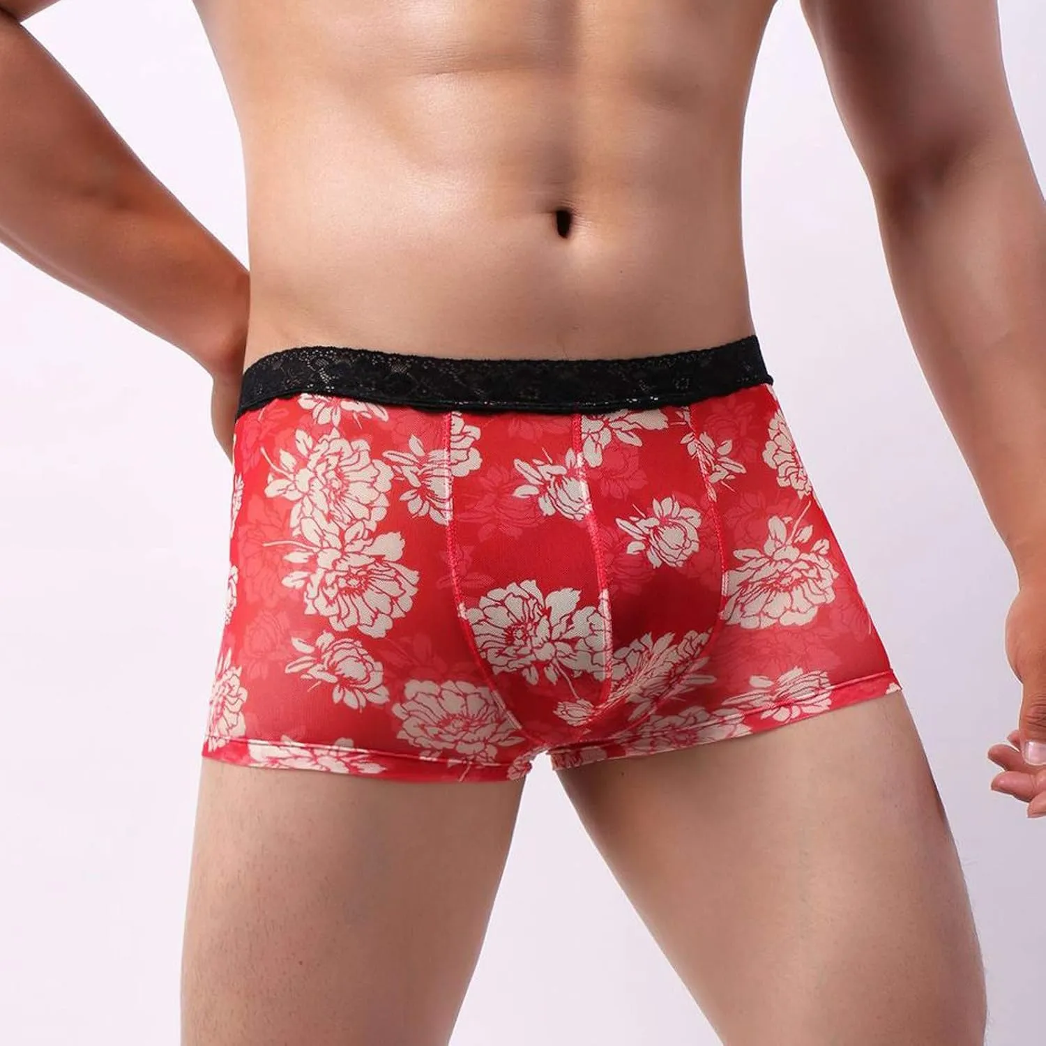 Men Underwear Mens Stretch Boxer Briefs Breathable Waistband Hip Brief