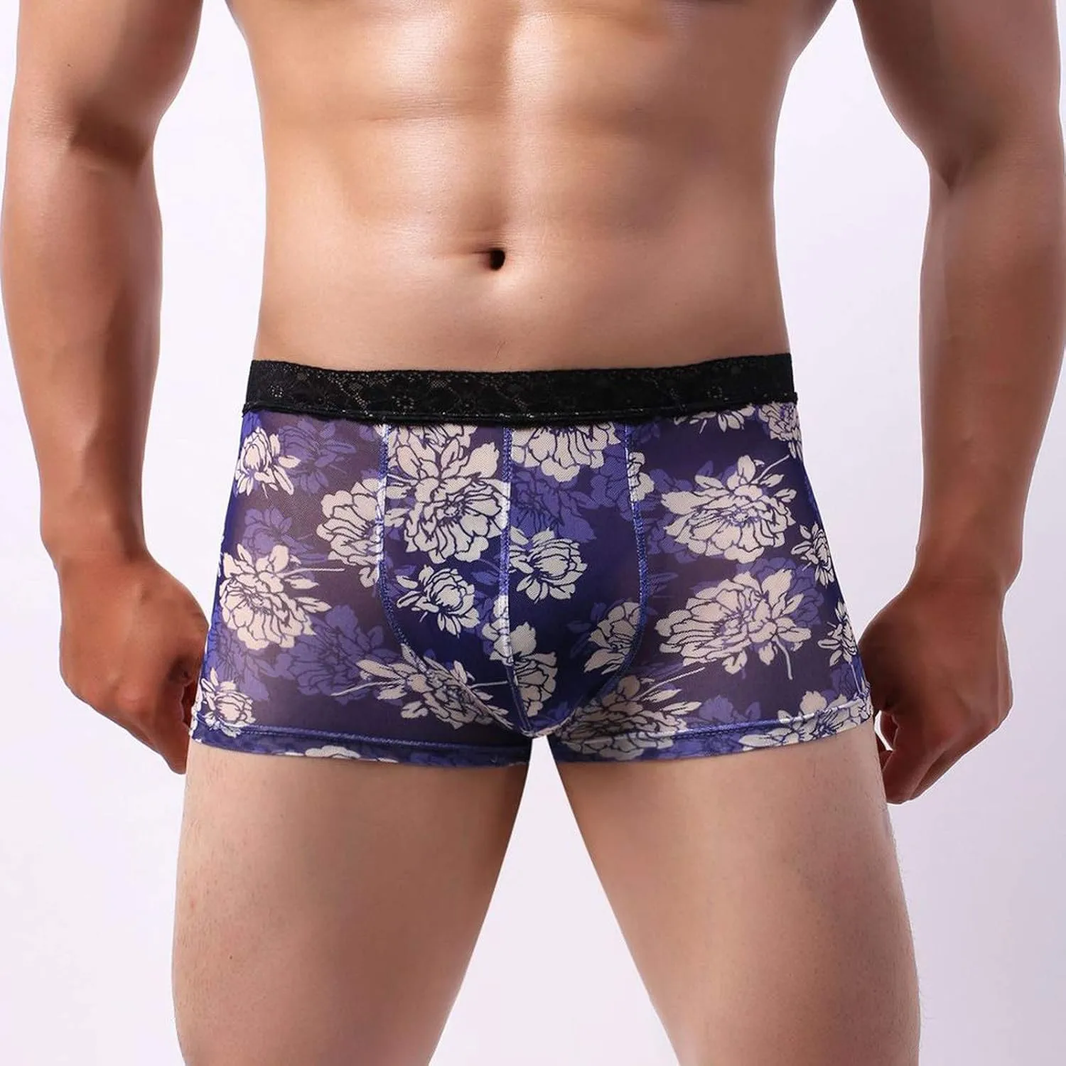 Men Underwear Mens Stretch Boxer Briefs Breathable Waistband Hip Brief