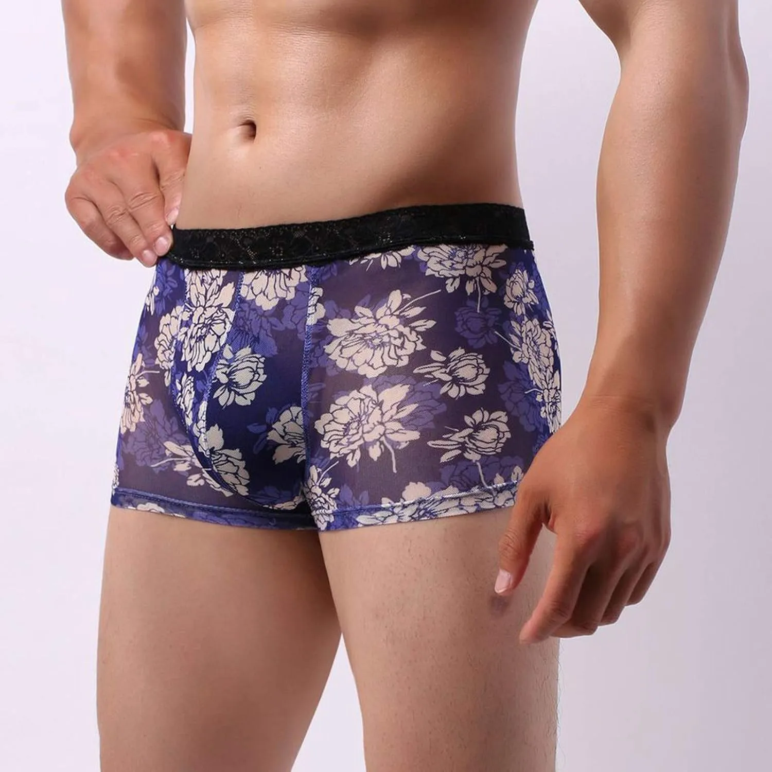 Men Underwear Mens Stretch Boxer Briefs Breathable Waistband Hip Brief