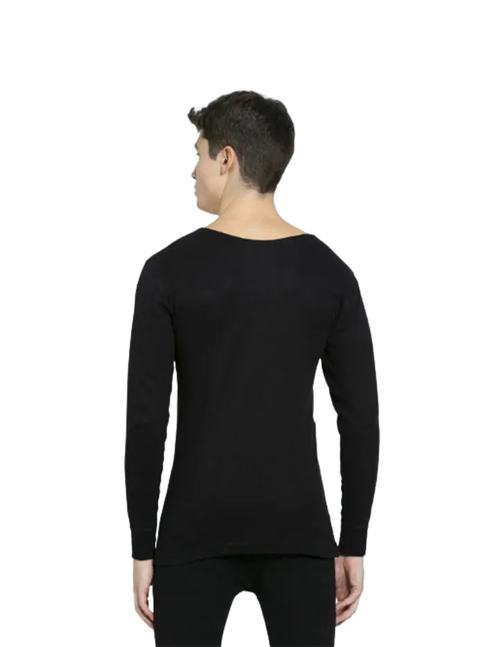 Men's Black Thermal Long Sleeve Vest