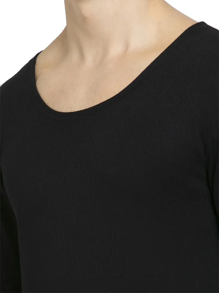 Men's Black Thermal Long Sleeve Vest