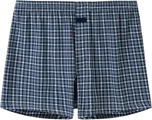 Mens Boxer Briefs 100% Cotton Elastic Waist Soft Lounge Shorts Sleepwear Loose Comfy Plaid Underwear Briefs