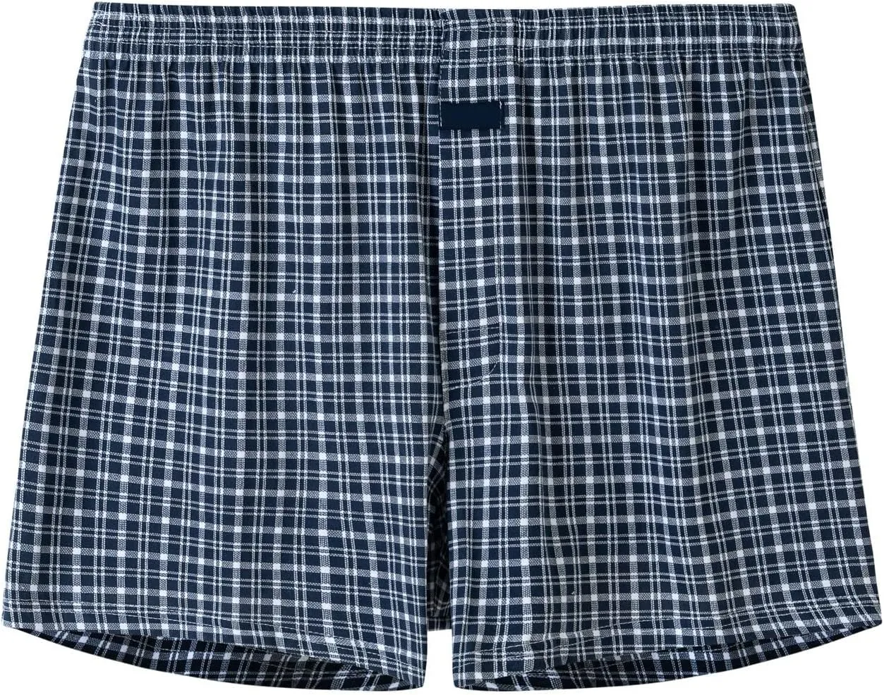 Mens Boxer Briefs 100% Cotton Elastic Waist Soft Lounge Shorts Sleepwear Loose Comfy Plaid Underwear Briefs