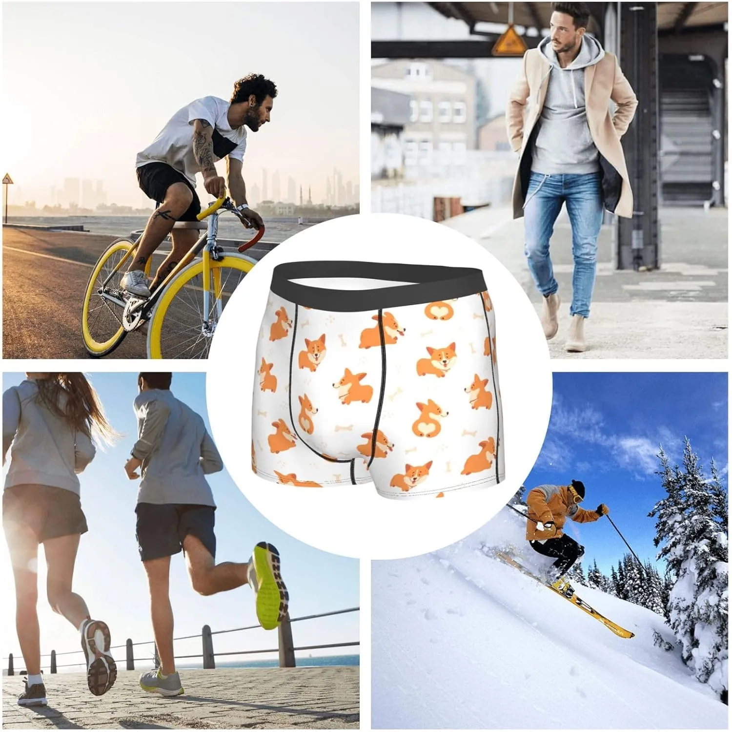 Men's Boxer Briefs Breathable Mens Underwear Briefs Soft
