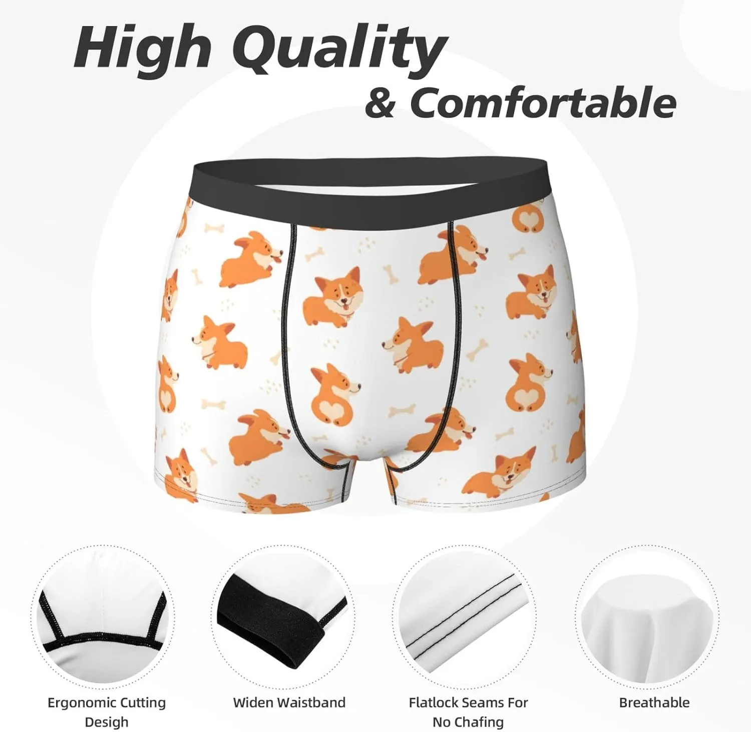 Men's Boxer Briefs Breathable Mens Underwear Briefs Soft
