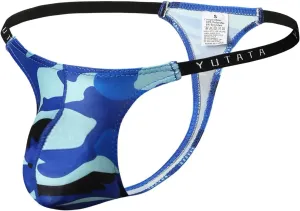 Mens Boxer Briefs Men Printed Breathable Camouflage Low Waist Sexy Knitted Thong Briefs