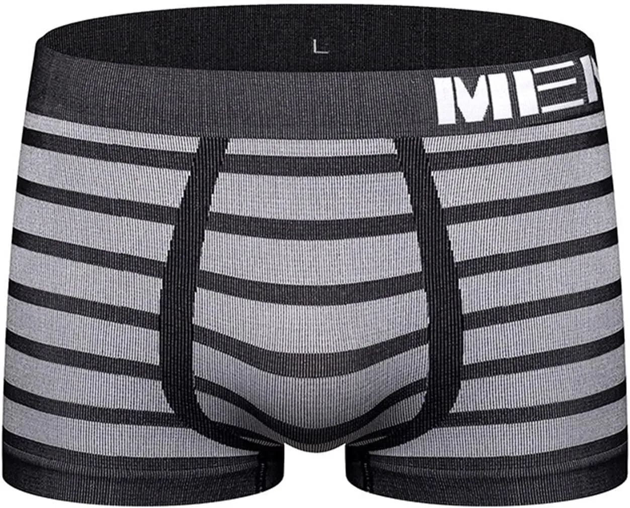 Mens Boxer Briefs Men Striped Printed Breathable Mid Waist Sexy Stretch Boxer Briefs