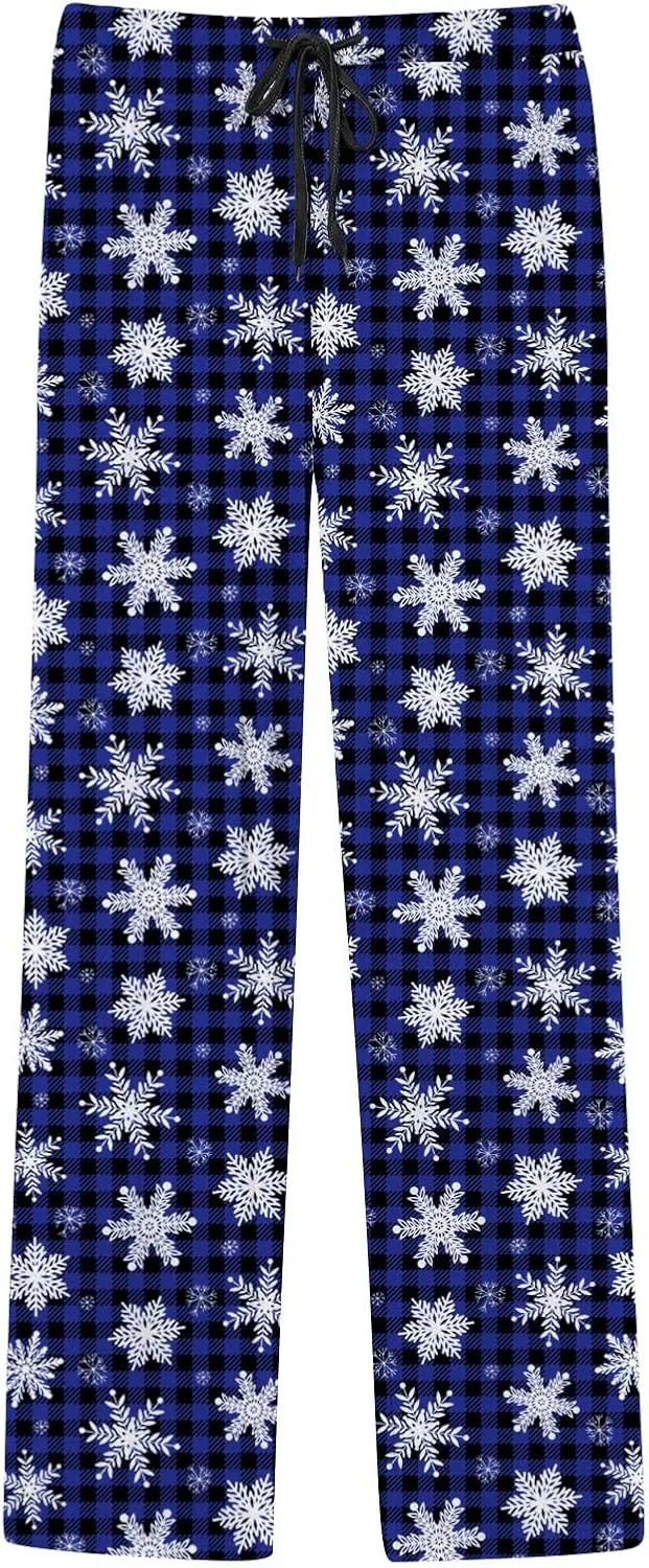 Mens Christmas Pajama Pants Pants Pajama Pants with Drawstring and Pockets Pj Pants Red and Black Plaid Pajama Pants